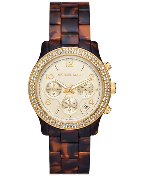 Michael Kors Women's Runway Chronograph Tortoise Acetate 